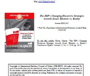 The JDP’s Changing Discursive Strategies towards Israel: Rhetoric vs. Reality